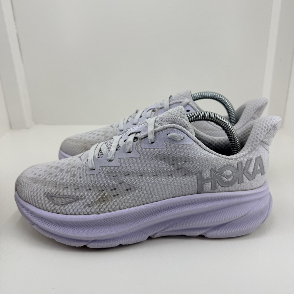 Hoka One One Clifton 9 Womens 8.5B Starlight Glow Running Shoe 1127896 SGLW Lace
